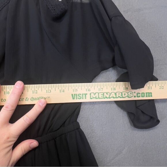 Torrid 0 large Black Chiffon Cold Shoulder Skater Dress - Picture 9 of 15